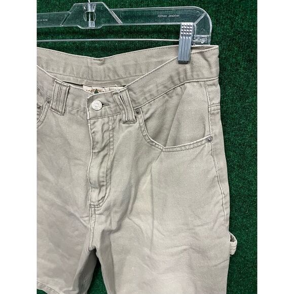 90s Northwest Territory Khaki distressed shorts Sz 34 Brown/Khaki Preppy Dad - Picture 5 of 6